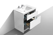 Kube Bath NUDO32-GW Nudo 32" Gloss White Free Standing Single Sink Bathroom Vanity with Reinforced Acrylic Composite Top - view 4