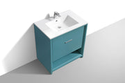 Kube Bath NUDO32-TG Nudo 32" Teal Green Free Standing Single Sink Bathroom Vanity with Reinforced Acrylic Composite Top - view 4