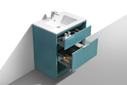 Kube Bath NUDO32-TG Nudo 32" Teal Green Free Standing Single Sink Bathroom Vanity with Reinforced Acrylic Composite Top - view 5