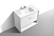 Kube Bath NUDO36-GW Nudo 36" Gloss White Free Standing Single Sink Bathroom Vanity with Reinforced Acrylic Composite Top - view 4
