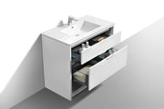Kube Bath NUDO36-GW Nudo 36" Gloss White Free Standing Single Sink Bathroom Vanity with Reinforced Acrylic Composite Top - view 5