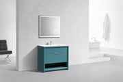 Kube Bath NUDO36-TG Nudo 36" Teal Green Free Standing Single Sink Bathroom Vanity with Reinforced Acrylic Composite Top - view 2