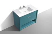 Kube Bath NUDO36-TG Nudo 36" Teal Green Free Standing Single Sink Bathroom Vanity with Reinforced Acrylic Composite Top - view 4