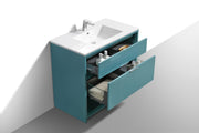 Kube Bath NUDO36-TG Nudo 36" Teal Green Free Standing Single Sink Bathroom Vanity with Reinforced Acrylic Composite Top - view 5