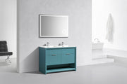 Kube Bath NUDO48D-TG Nudo 48" Teal Green Free Standing Double Sink Bathroom Vanity with Reinforced Acrylic Composite Top - view 3