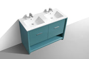 Kube Bath NUDO48D-TG Nudo 48" Teal Green Free Standing Double Sink Bathroom Vanity with Reinforced Acrylic Composite Top - view 4