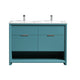 Kube Bath NUDO48D-TG Nudo 48" Teal Green Free Standing Double Sink Bathroom Vanity with Reinforced Acrylic Composite Top