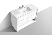 Kube Bath NUDO48S-GW Nudo 48" Gloss White Free Standing Single Sink Bathroom Vanity with Reinforced Acrylic Composite Top - view 4