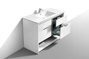 Kube Bath NUDO48S-GW Nudo 48" Gloss White Free Standing Single Sink Bathroom Vanity with Reinforced Acrylic Composite Top - view 5