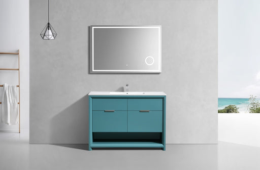 Kube Bath NUDO48S-TG Nudo 48" Teal Green Free Standing Single Sink Bathroom Vanity with Reinforced Acrylic Composite Top - view 2