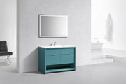 Kube Bath NUDO48S-TG Nudo 48" Teal Green Free Standing Single Sink Bathroom Vanity with Reinforced Acrylic Composite Top - view 3