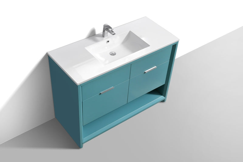 Kube Bath NUDO48S-TG Nudo 48" Teal Green Free Standing Single Sink Bathroom Vanity with Reinforced Acrylic Composite Top - view 4