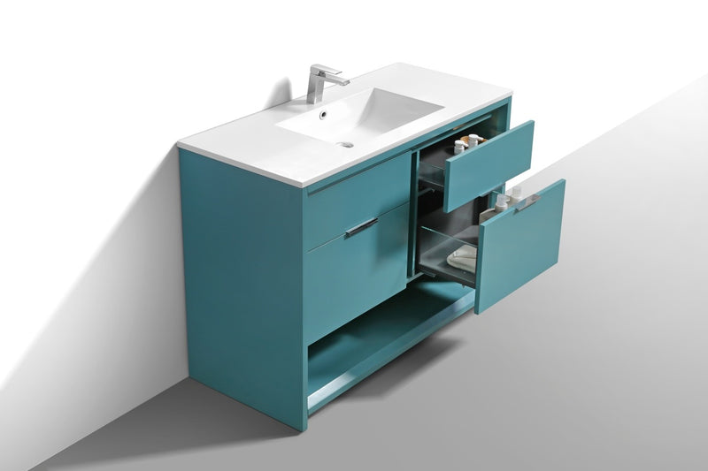 Kube Bath NUDO48S-TG Nudo 48" Teal Green Free Standing Single Sink Bathroom Vanity with Reinforced Acrylic Composite Top - view 5