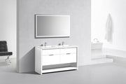 Kube Bath NUDO60D-GW Nudo 60" Gloss White Free Standing Double Sink Bathroom Vanity with Reinforced Acrylic Composite Top - view 2