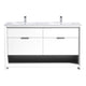 Kube Bath NUDO60D-GW Nudo 60" Gloss White Free Standing Double Sink Bathroom Vanity with Reinforced Acrylic Composite Top