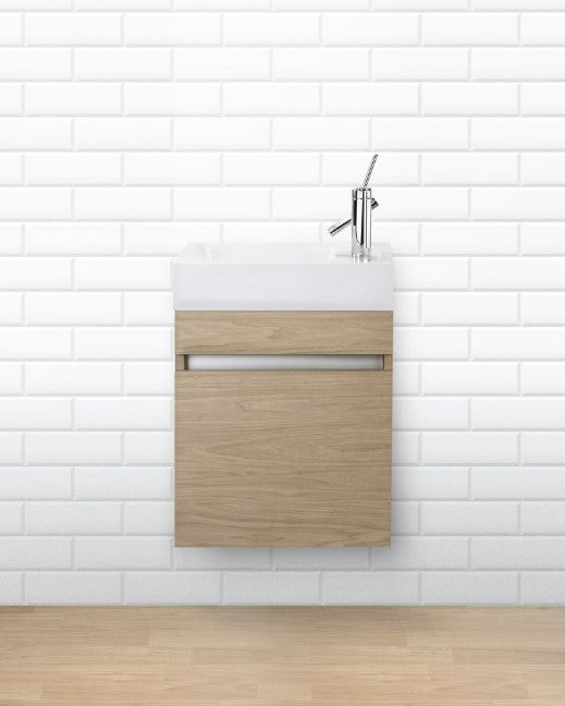 Cutler FVPICCCAST18 Piccolo 18" Space Saver Wall Mount Bathroom Vanity - Casting at First Light