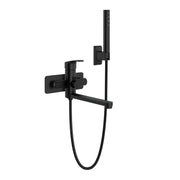 PULSE ShowerSpas 3030-WMTF-MB Niagara Highflow Wall Mounted Tub Filler with Pivoting Arm Spout and Handshower in Matte Black