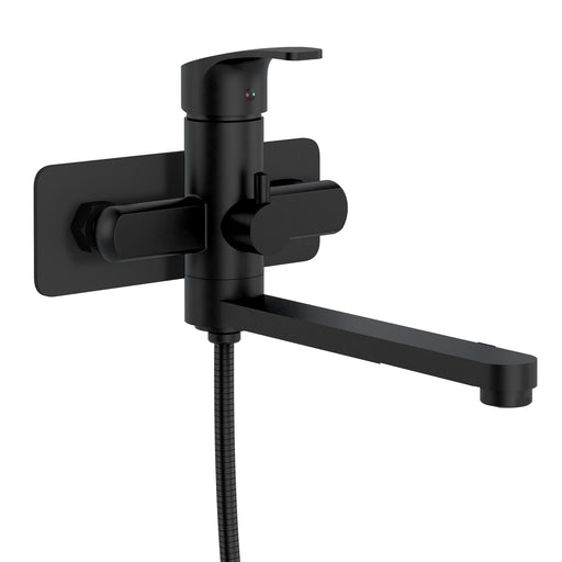 PULSE ShowerSpas 3030-WMTF-MB Niagara Highflow Wall Mounted Tub Filler with Pivoting Arm Spout and Handshower in Matte Black - view 2