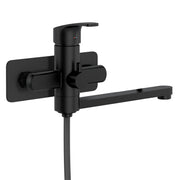 PULSE ShowerSpas 3030-WMTF-MB Niagara Highflow Wall Mounted Tub Filler with Pivoting Arm Spout and Handshower in Matte Black - view 4