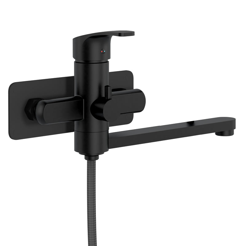 PULSE ShowerSpas 3030-WMTF-MB Niagara Highflow Wall Mounted Tub Filler with Pivoting Arm Spout and Handshower in Matte Black - view 4