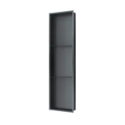 PULSE ShowerSpas NI-0836V-GMB 8-in x 36-in Ultra-thin Frame Recessed 3-Section Stainless Steel Shower Niche in Gun Metal Black