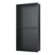 PULSE ShowerSpas NI-1224V-GMB 12-in x 24-in Ultra-thin Frame Recessed 2-Section Stainless Steel Shower Niche in Gun Metal Black