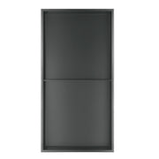 PULSE ShowerSpas NI-1224V-GMB 12-in x 24-in Ultra-thin Frame Recessed 2-Section Stainless Steel Shower Niche in Gun Metal Black - view 2