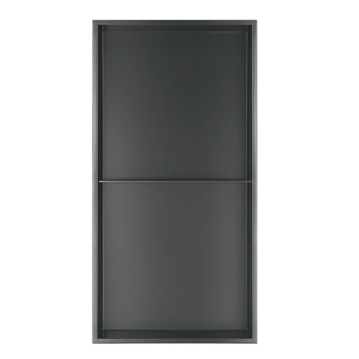 PULSE ShowerSpas NI-1224V-GMB 12-in x 24-in Ultra-thin Frame Recessed 2-Section Stainless Steel Shower Niche in Gun Metal Black - view 2