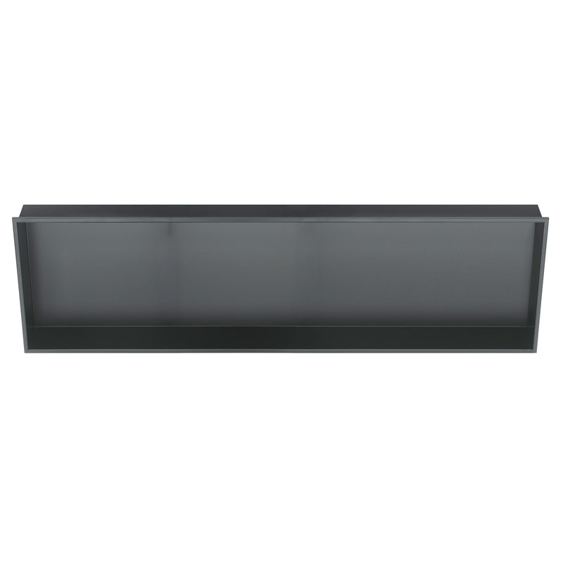PULSE ShowerSpas NI-1236-GMB 12-in x 36-in Ultra-thin Frame Recessed Stainless Steel Shower Niche in Gun Metal Black