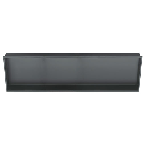 PULSE ShowerSpas NI-1236-GMB 12-in x 36-in Ultra-thin Frame Recessed Stainless Steel Shower Niche in Gun Metal Black