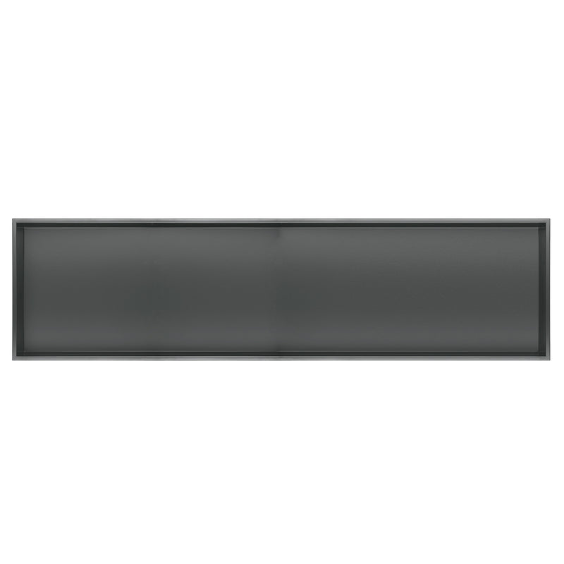 PULSE ShowerSpas NI-1236-GMB 12-in x 36-in Ultra-thin Frame Recessed Stainless Steel Shower Niche in Gun Metal Black - view 2