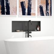 PULSE ShowerSpas NI-1236-GMB 12-in x 36-in Ultra-thin Frame Recessed Stainless Steel Shower Niche in Gun Metal Black - view 5