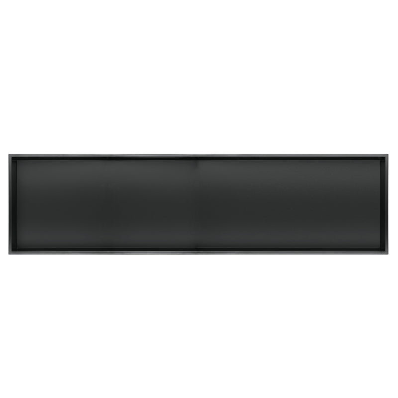 PULSE ShowerSpas NI-1236-MB 12-in x 36-in Ultra-thin Frame Recessed Stainless Steel Shower Niche in Matte Black - view 2