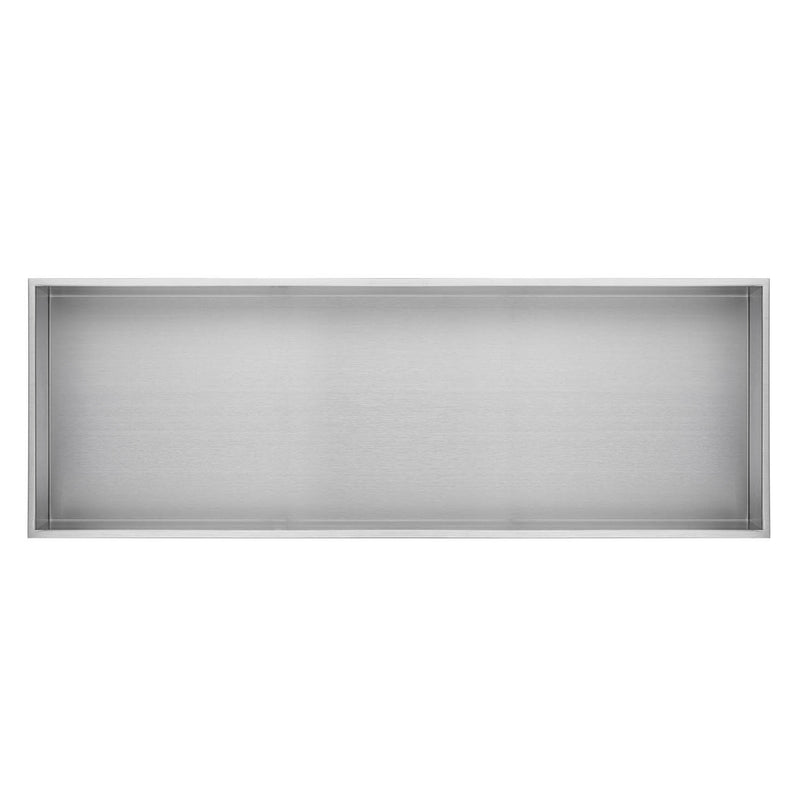 PULSE ShowerSpas NI-1236-SSB 12-in x 36-in Ultra-thin Frame Recessed Stainless Steel Shower Niche in Brushed Stainless Steel - view 2