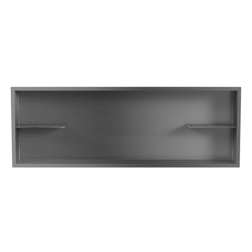 PULSE ShowerSpas NI-12362-GMB 12-in x 36-in Ultra-thin Frame Recessed Stainless Steel Shower Niche with 2-Accessory Shelves in Gun Metal Black - view 2