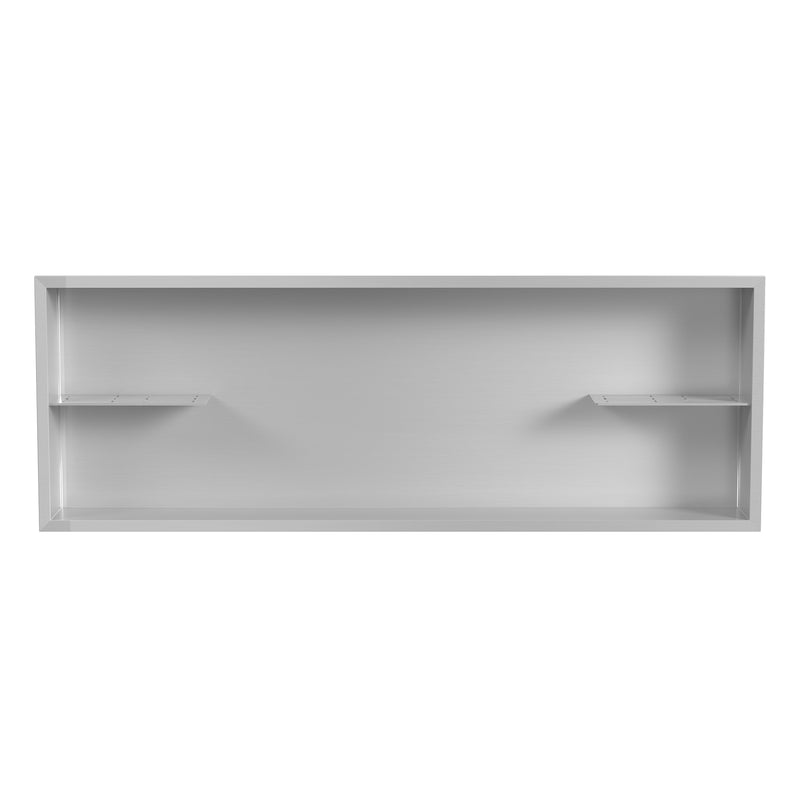 PULSE ShowerSpas NI-12362-SSB 12-in x 36-in Ultra-thin Frame Recessed Stainless Steel Shower Niche with 2-Accessory Shelves in Brushed Stainless Steel - view 2