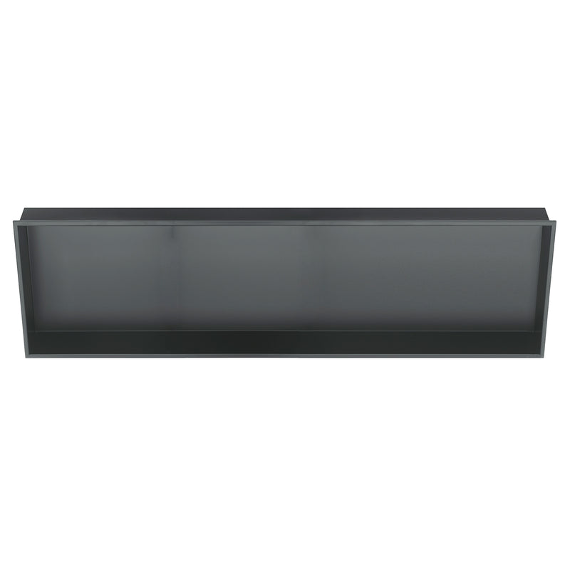 PULSE ShowerSpas NI-1248-GMB 12-in x 48-in Ultra-thin Frame Recessed Stainless Steel Shower Niche in Gun Metal Black