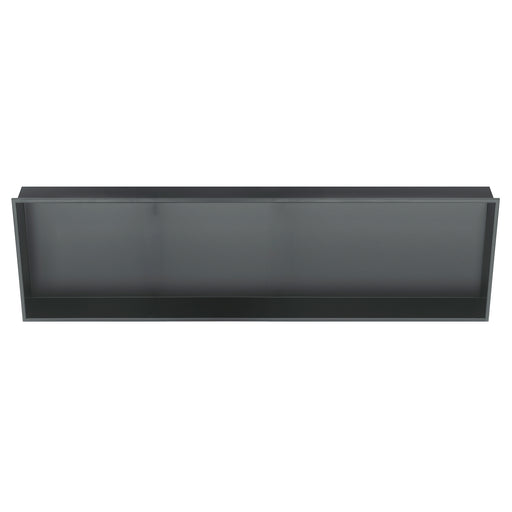 PULSE ShowerSpas NI-1248-GMB 12-in x 48-in Ultra-thin Frame Recessed Stainless Steel Shower Niche in Gun Metal Black