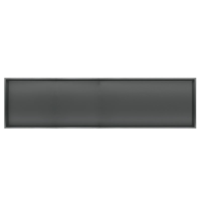 PULSE ShowerSpas NI-1248-GMB 12-in x 48-in Ultra-thin Frame Recessed Stainless Steel Shower Niche in Gun Metal Black - view 2
