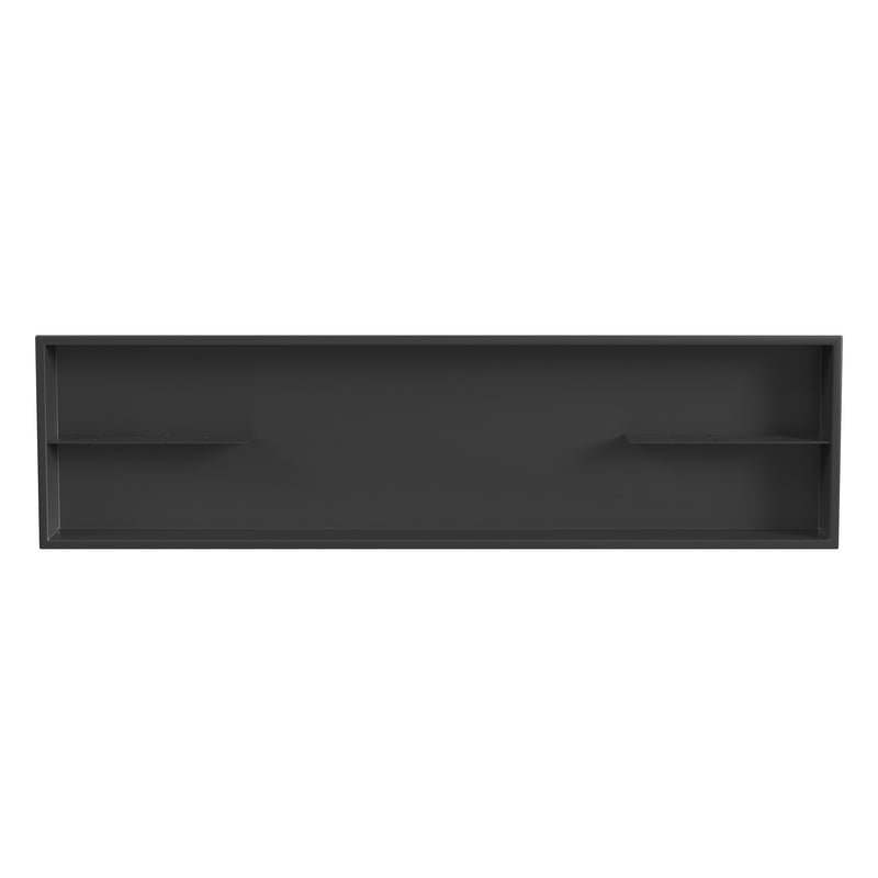 PULSE ShowerSpas NI-12482-GMB 12-in x 48-in Ultra-thin Frame Recessed Stainless Steel Shower Niche with 2-Accessory Shelves in Gun Metal Black - view 2