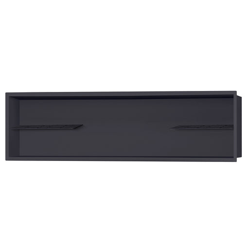 PULSE ShowerSpas NI-12482-MB 12-in x 48-in Ultra-thin Frame Recessed Stainless Steel Shower Niche with 2-Accessory Shelves in Matte Black