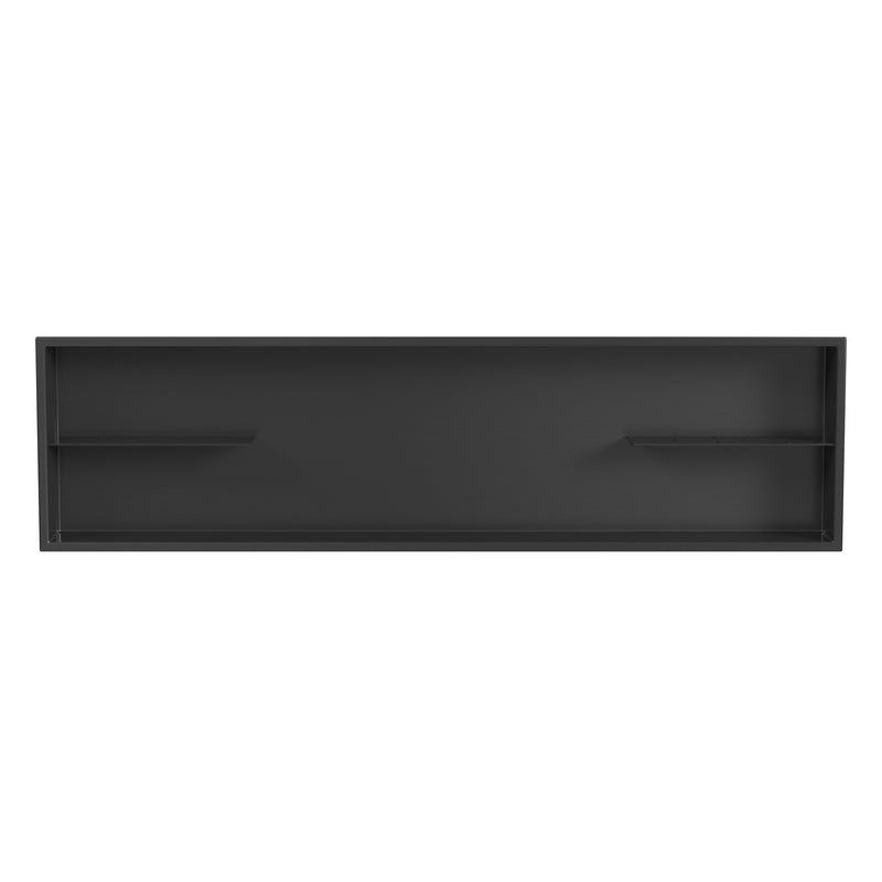 PULSE ShowerSpas NI-12482-MB 12-in x 48-in Ultra-thin Frame Recessed Stainless Steel Shower Niche with 2-Accessory Shelves in Matte Black - view 2