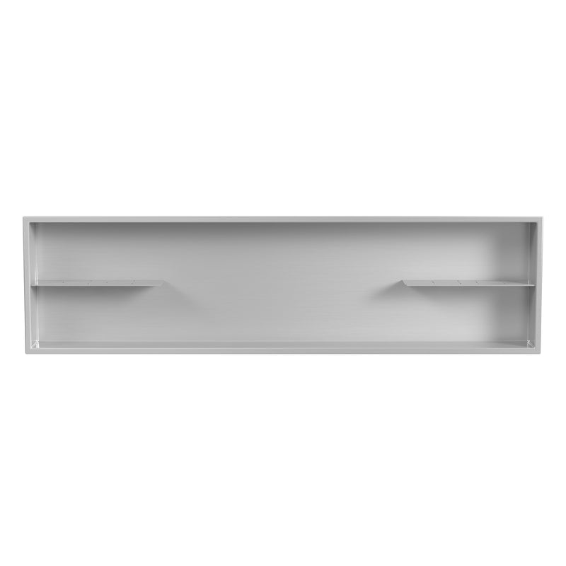 PULSE ShowerSpas NI-12482-SSB 12-in x 48-in Ultra-thin Frame Recessed Stainless Steel Shower Niche with 2-Accessory Shelves in Brushed Stainless Steel - view 2