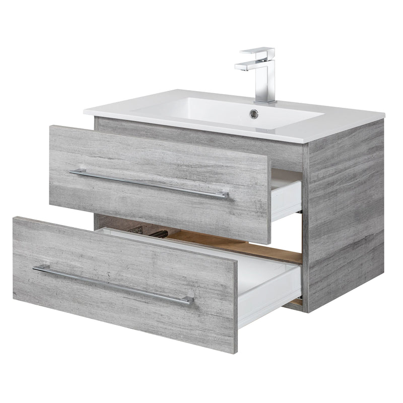 Cutler FV SOHO30 Kato 30" Single Sink Wall Mounted Cultured Marble Top Bathroom Vanity - Soho