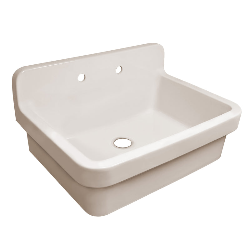 Whitehaus OFCH2230-BISCUIT Old Fashioned Country 30-3/8" Fireclay Above Mount Utility Sink - Biscuit
