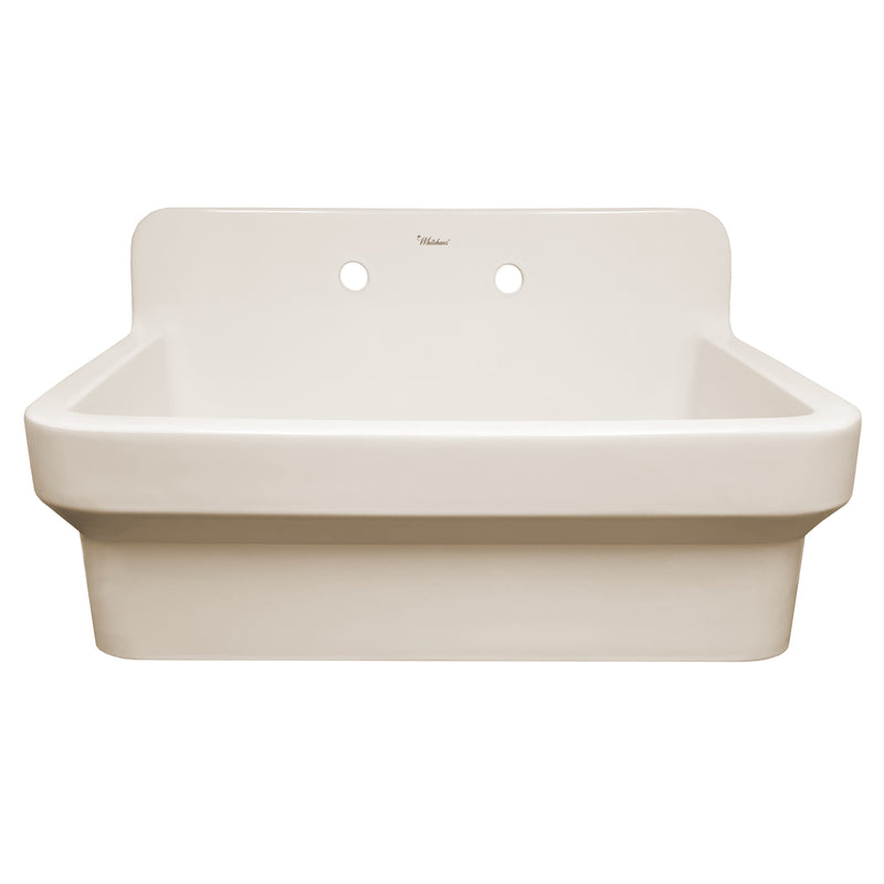 Whitehaus OFCH2230-BISCUIT Old Fashioned Country 30-3/8" Fireclay Above Mount Utility Sink - Biscuit