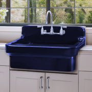 Whitehaus OFCH2230-BLUE Old Fashioned Country 30-3/8" Fireclay Above Mount Utility Sink - Sapphire Blue