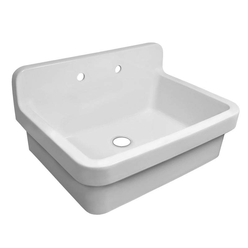 Whitehaus OFCH2230-WHITE Old Fashioned Country 30-3/8" Fireclay Above Mount Utility Sink - White