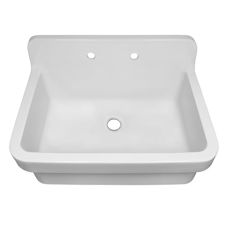 Whitehaus OFCH2230-WHITE Old Fashioned Country 30-3/8" Fireclay Above Mount Utility Sink - White