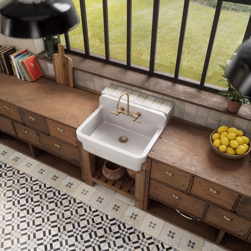 Whitehaus OFCH2230-WHITE Old Fashioned Country 30-3/8" Fireclay Above Mount Utility Sink - White